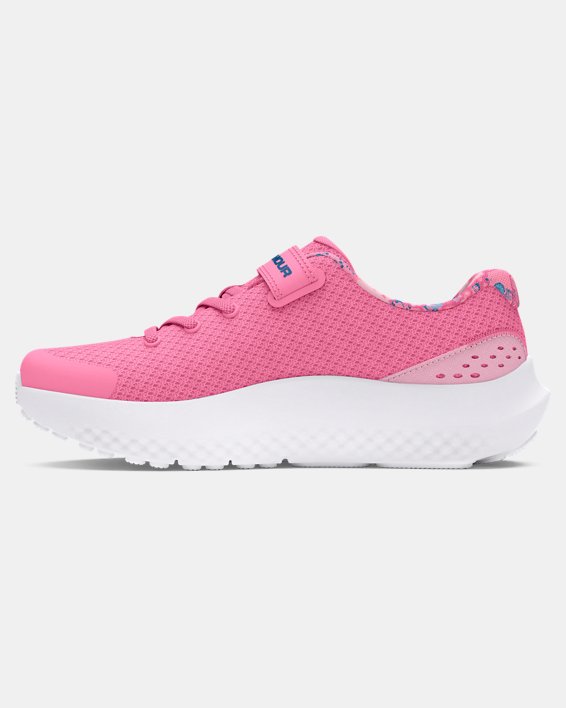 Girls' Pre-School UA Surge 4 AC Printed Running Shoes, Pink, pdpMainDesktop image number 1